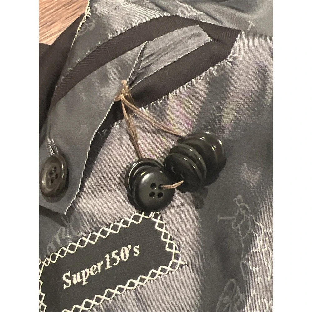 Brioni Super 150s Parlamento Size 48L In Black Brownish Made In Italy READ NOTES